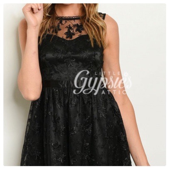 Luna Black Lace Fairy Dress - Picture 9 of 12